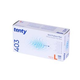 Tenty 403 Pudrasız Nitril Mavi Eldiven L Beden 