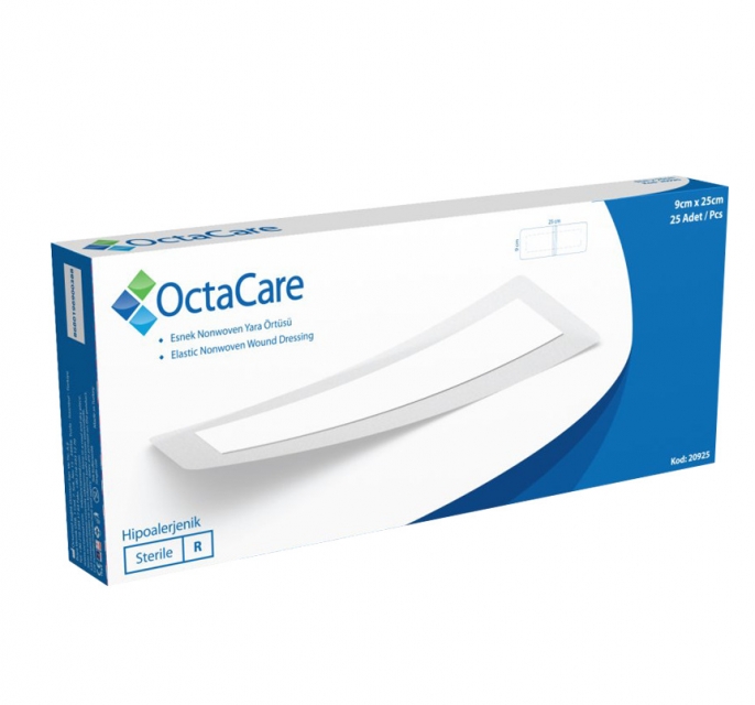 OctaCare Nonwoven Steril Esnek Yara Örtüsü 9cm x 25cm 25 Adet